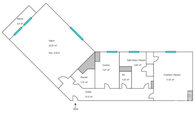Appartement T2 à vendre - 2 pièces - 57.61 m2 - BOULOGNE BILLANCOURT - 92 - ILE-DE-FRANCE - Century 21 Marché Escudier