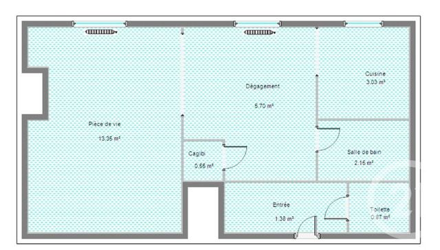 Appartement T2 à louer - 2 pièces - 27.03 m2 - PARIS - 75016 - ILE-DE-FRANCE - Century 21 Marché Escudier